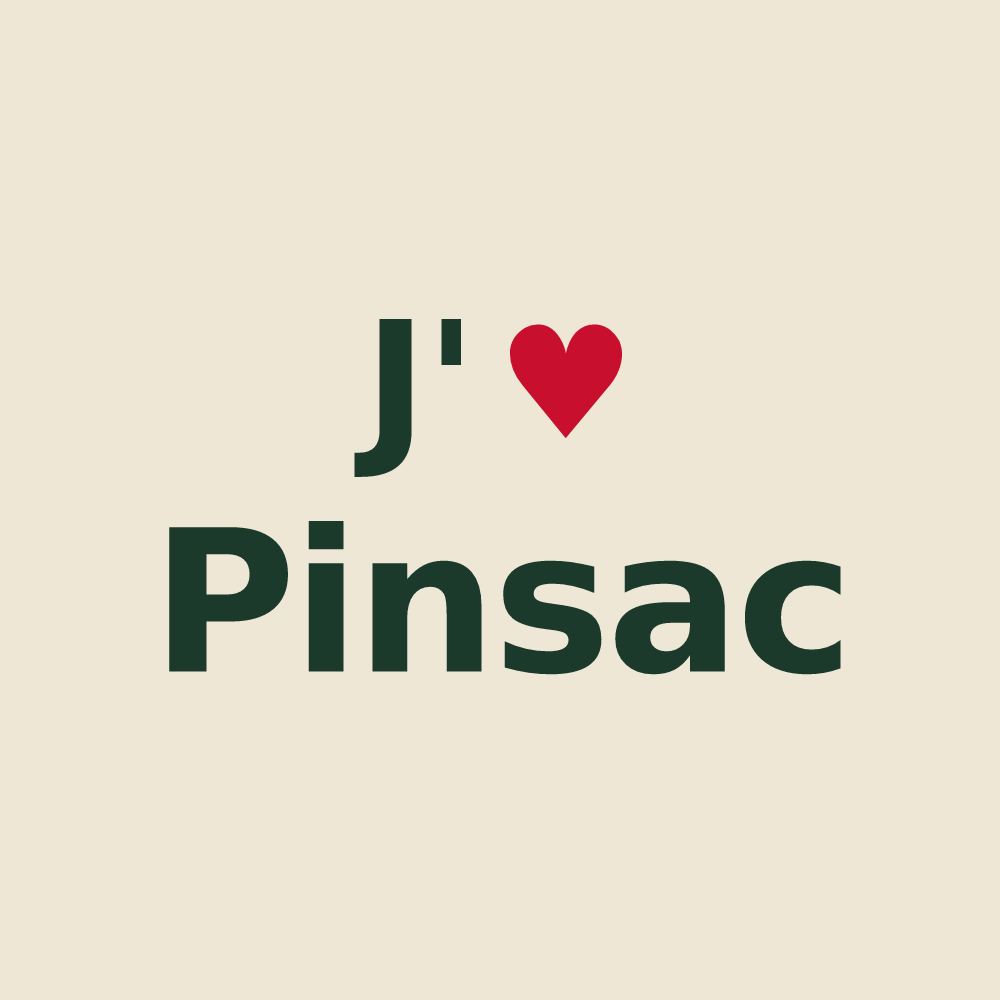 Tote bag personnalisé Pinsac — design J'aime Pinsac