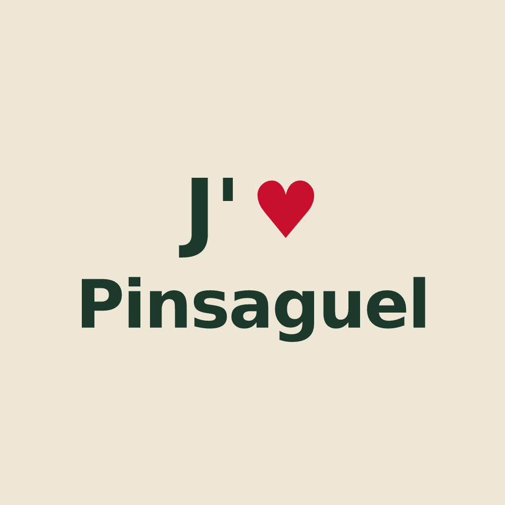 Tote bag personnalisé Pinsaguel — design J'aime Pinsaguel