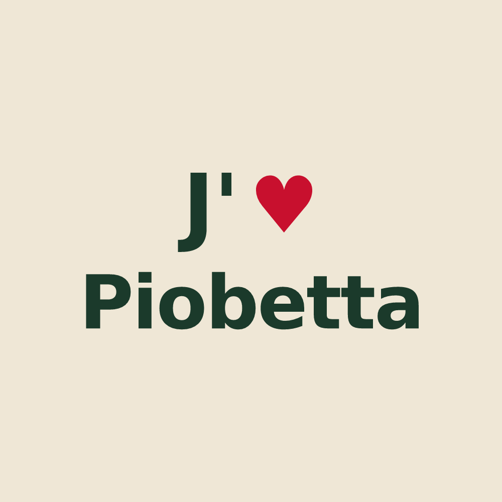 Tote bag personnalisé Piobetta — design J'aime Piobetta
