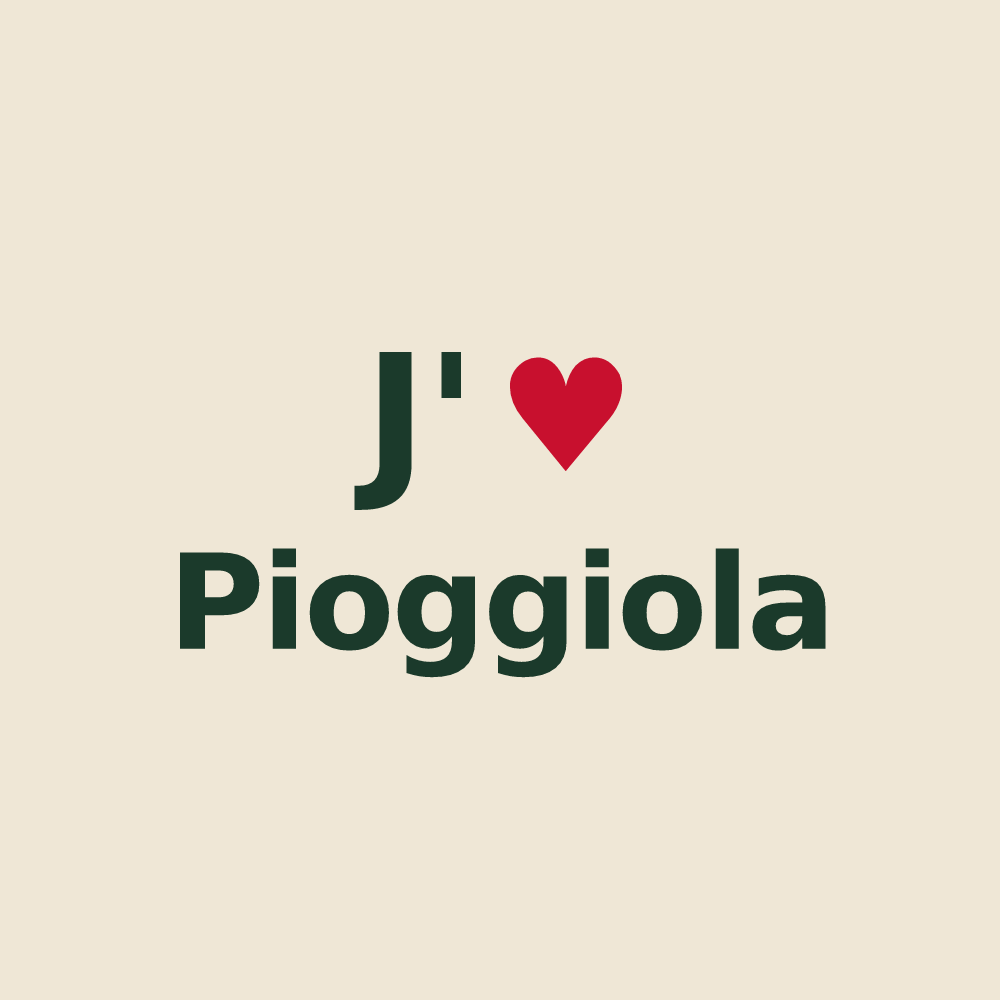 Tote bag personnalisé Pioggiola — design « J'aime Pioggiola » imprimé sur le tote bag