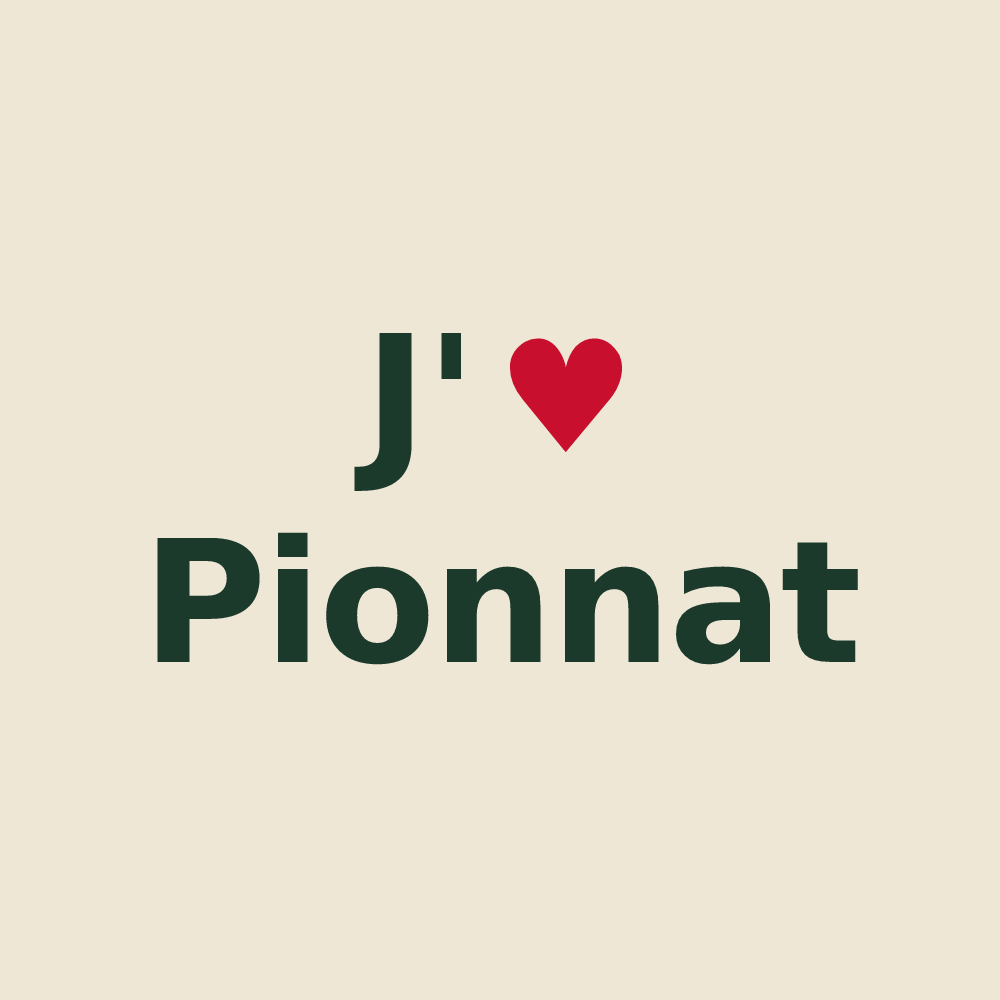 Tote bag personnalisé Pionnat — design J'aime Pionnat