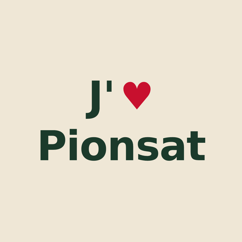 Tote bag personnalisé Pionsat — design J'aime Pionsat