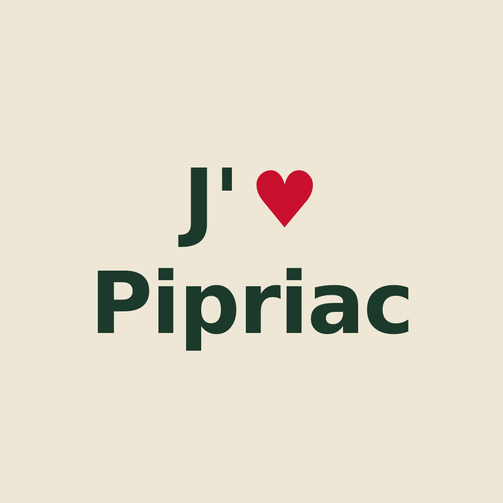 Tote bag personnalisé Pipriac — design J'aime Pipriac