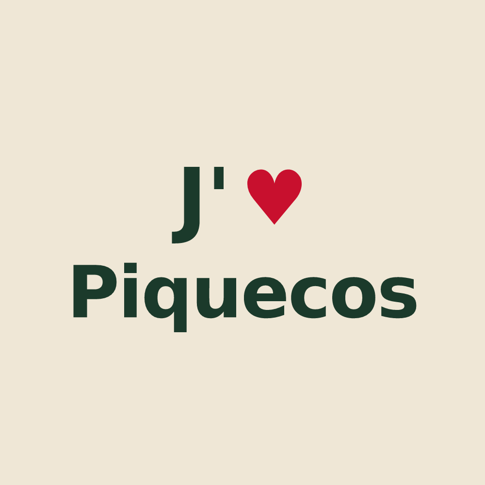Tote bag personnalisé Piquecos — design J'aime Piquecos
