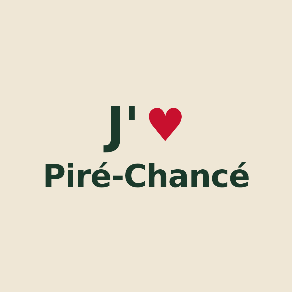 Tote bag personnalisé Piré-Chancé — design J'aime Piré-Chancé