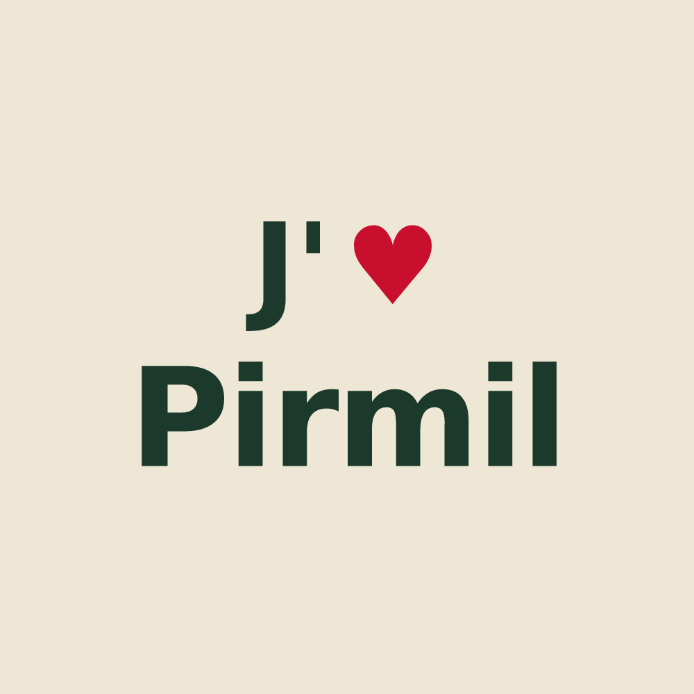 Tote bag personnalisé Pirmil — design J'aime Pirmil