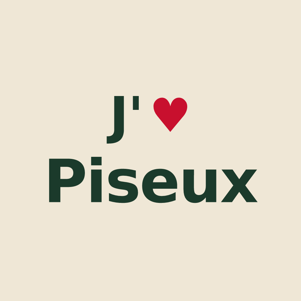 Tote bag personnalisé Piseux — design J'aime Piseux
