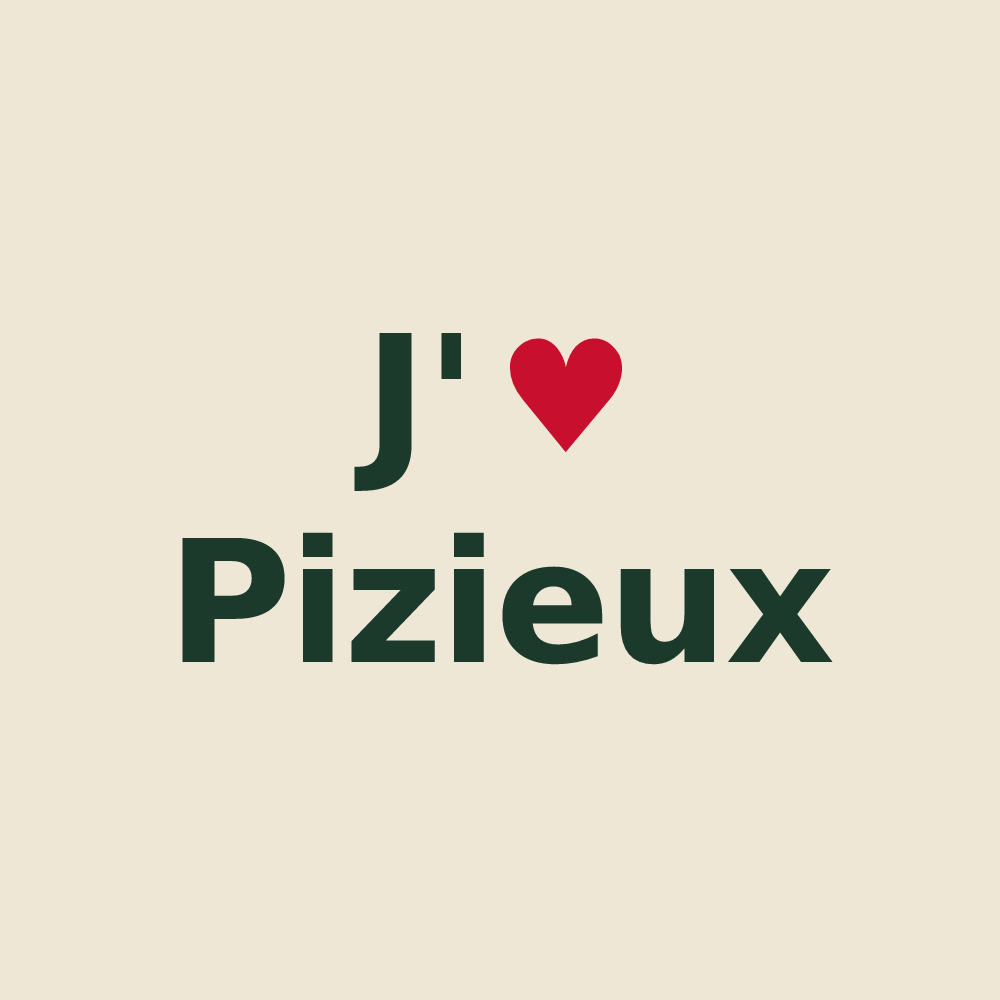 Tote bag personnalisé Pizieux — design J'aime Pizieux