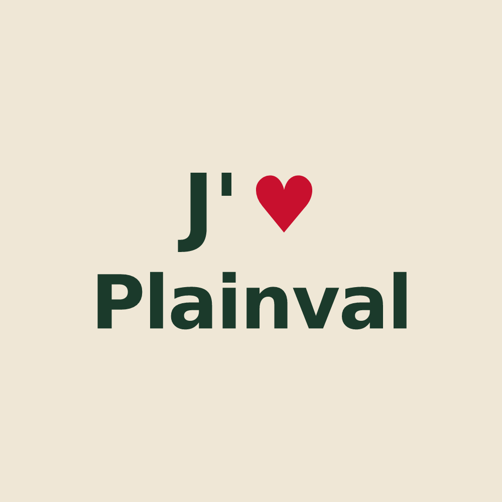 Tote bag personnalisé Plainval — design J'aime Plainval