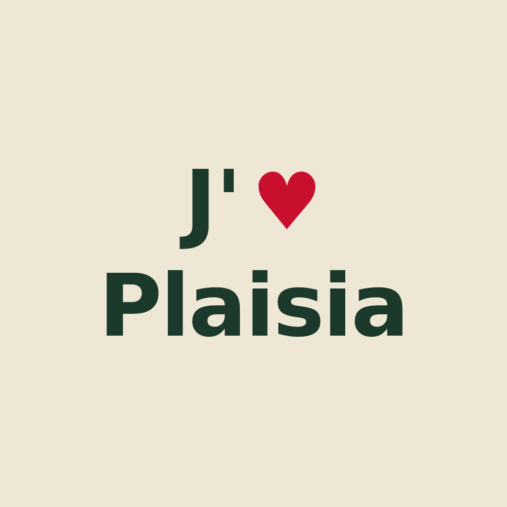Tote bag personnalisé Plaisia — design J'aime Plaisia