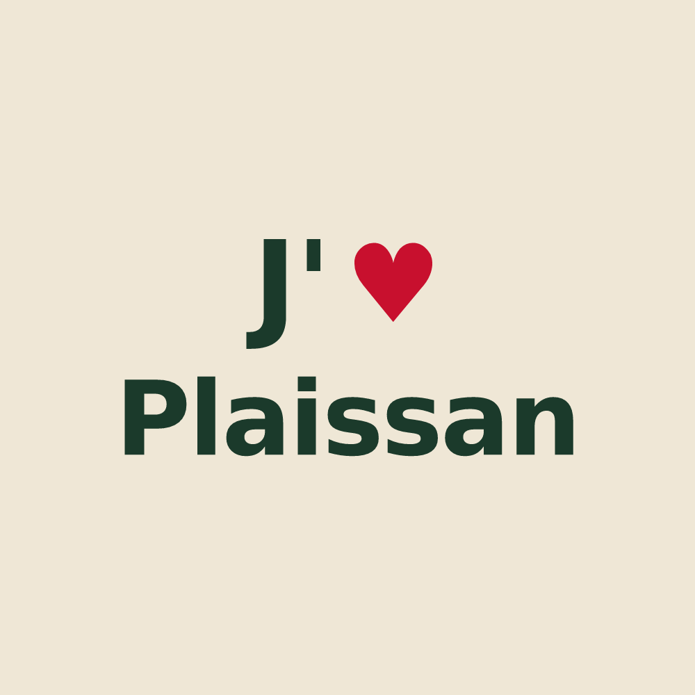 Tote bag personnalisé Plaissan — design J'aime Plaissan