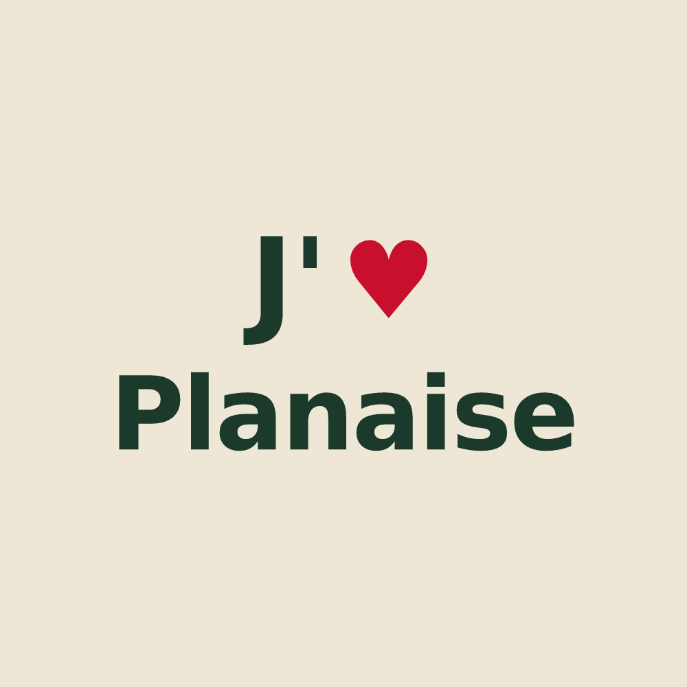 Tote bag personnalisé Planaise — design J'aime Planaise