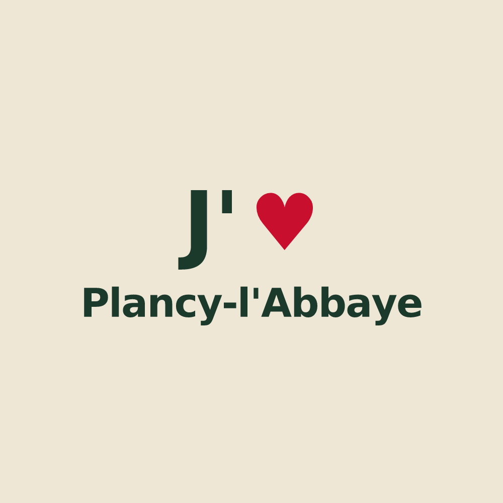 Tote bag personnalisé Plancy-l'Abbaye — design J'aime Plancy-l'Abbaye