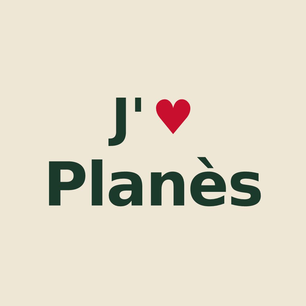 Tote bag personnalisé Planès — design J'aime Planès
