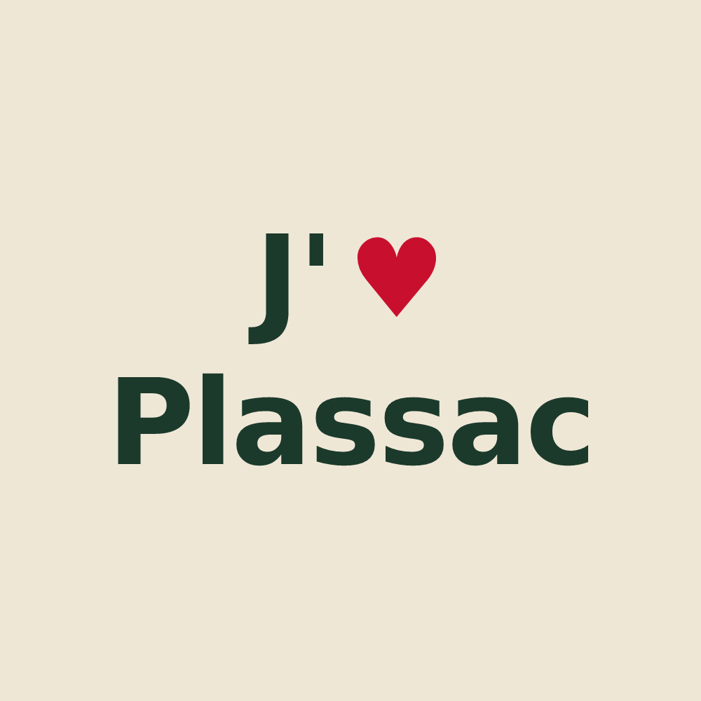 Tote bag personnalisé Plassac — design J'aime Plassac