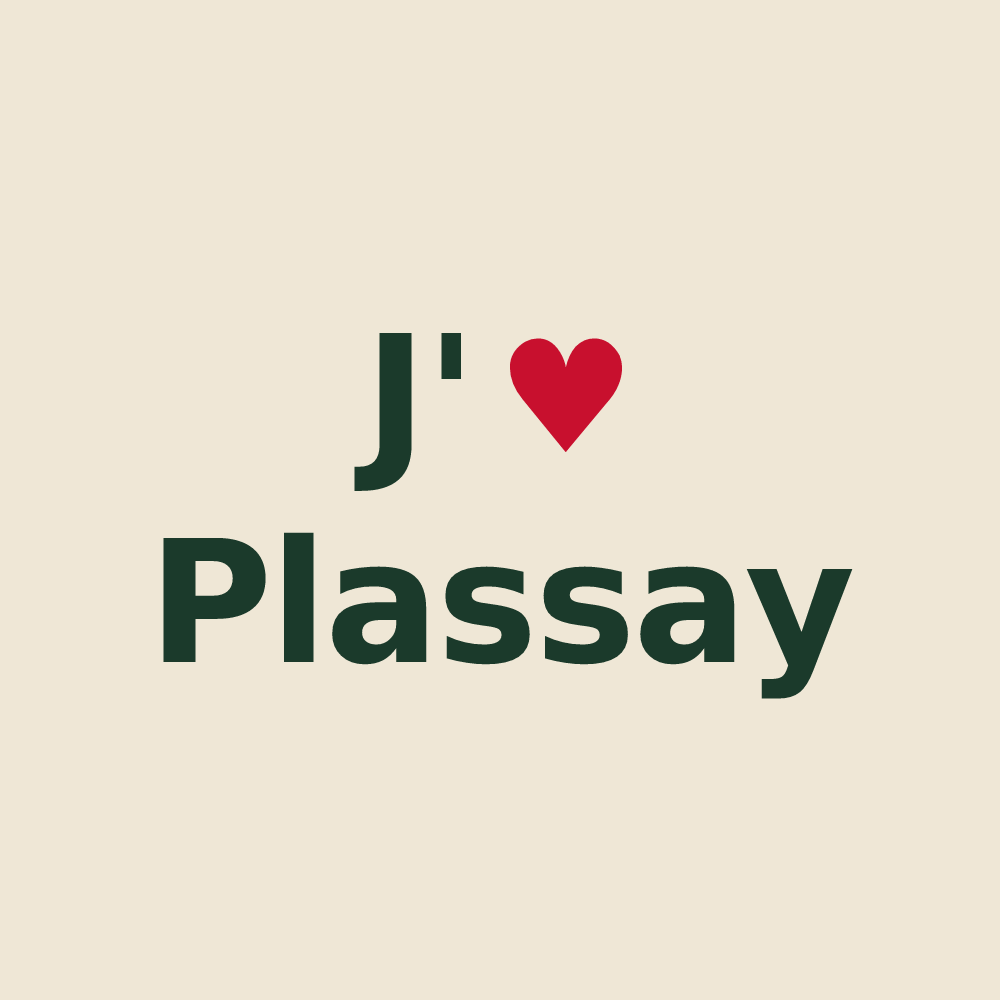 Tote bag personnalisé Plassay — design J'aime Plassay