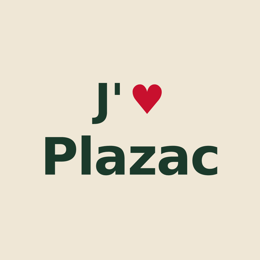 Tote bag personnalisé Plazac — design J'aime Plazac