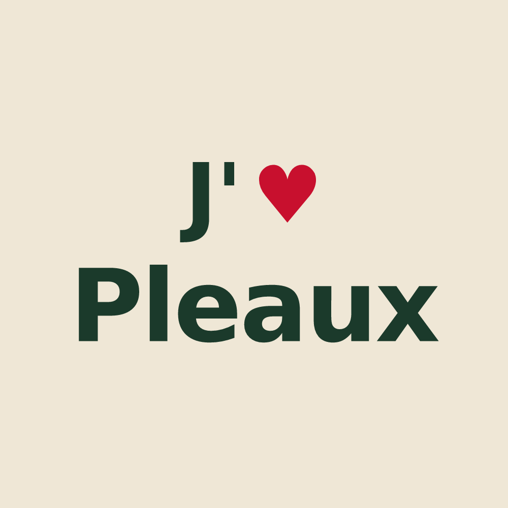 Tote bag personnalisé Pleaux — design « J'aime Pleaux » imprimé sur le tote bag