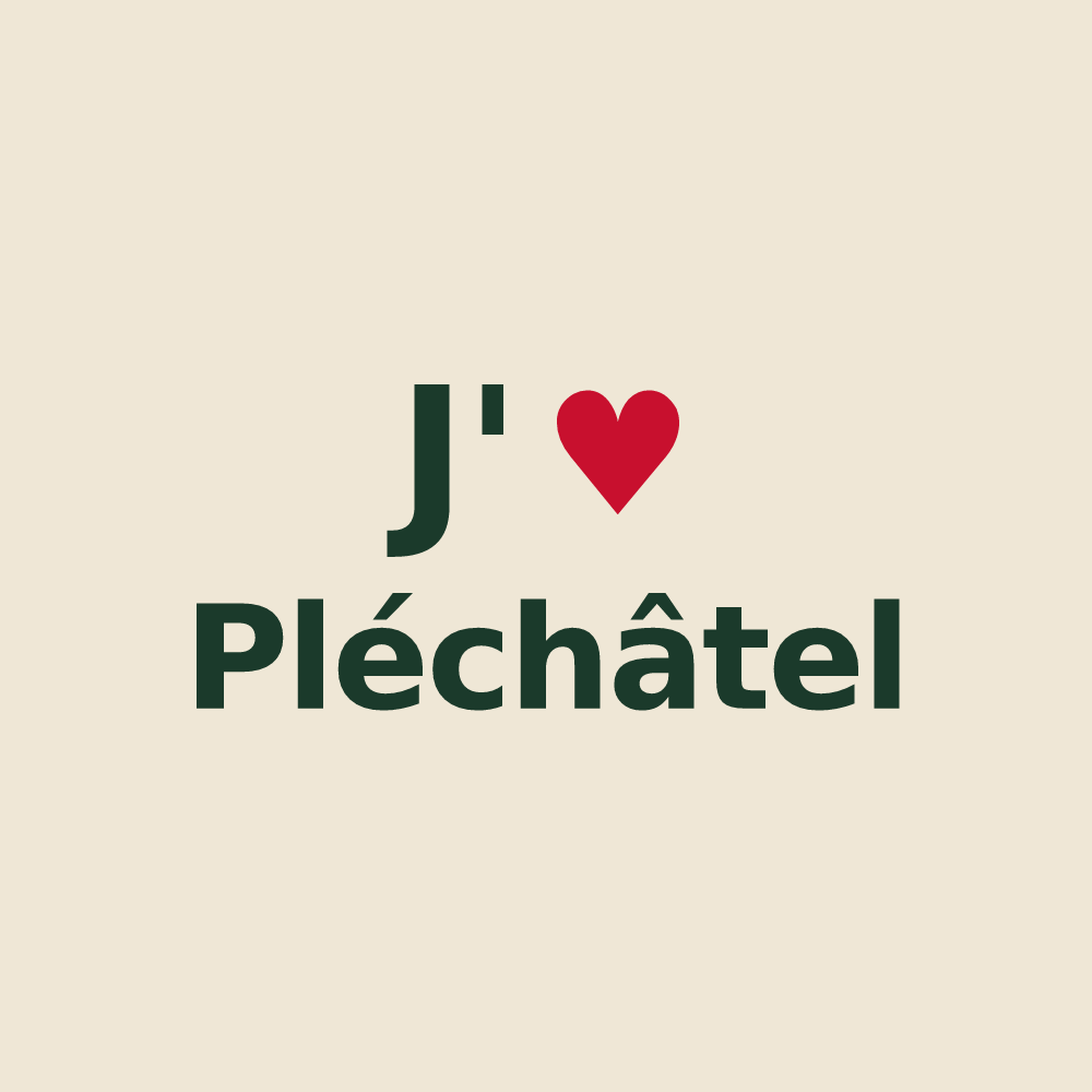 Tote bag personnalisé Pléchâtel — design J'aime Pléchâtel