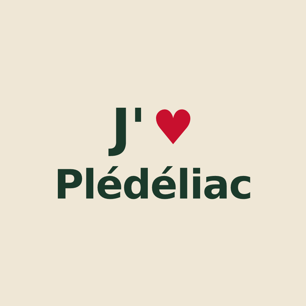 Tote bag personnalisé Plédéliac — design J'aime Plédéliac