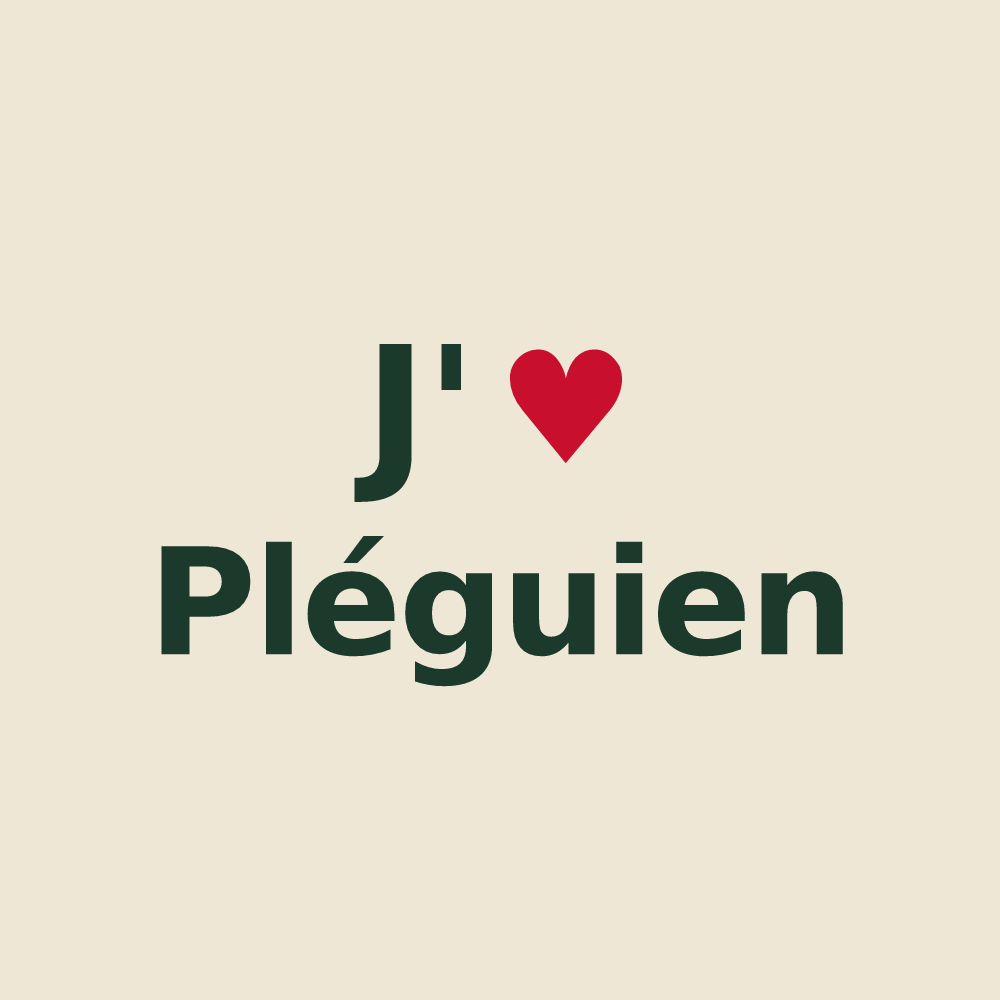 Tote bag personnalisé Pléguien — design J'aime Pléguien