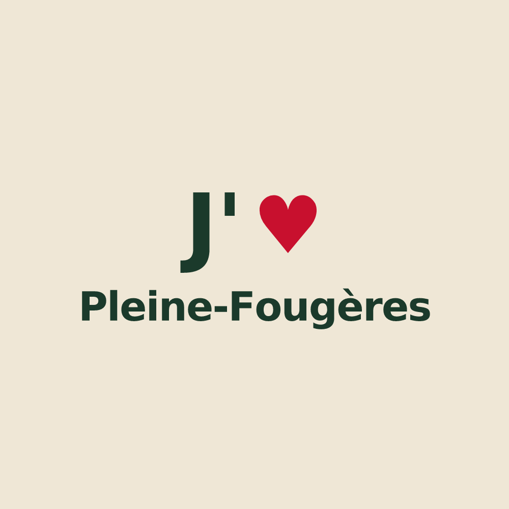 Tote bag personnalisé Pleine-Fougères — design J'aime Pleine-Fougères
