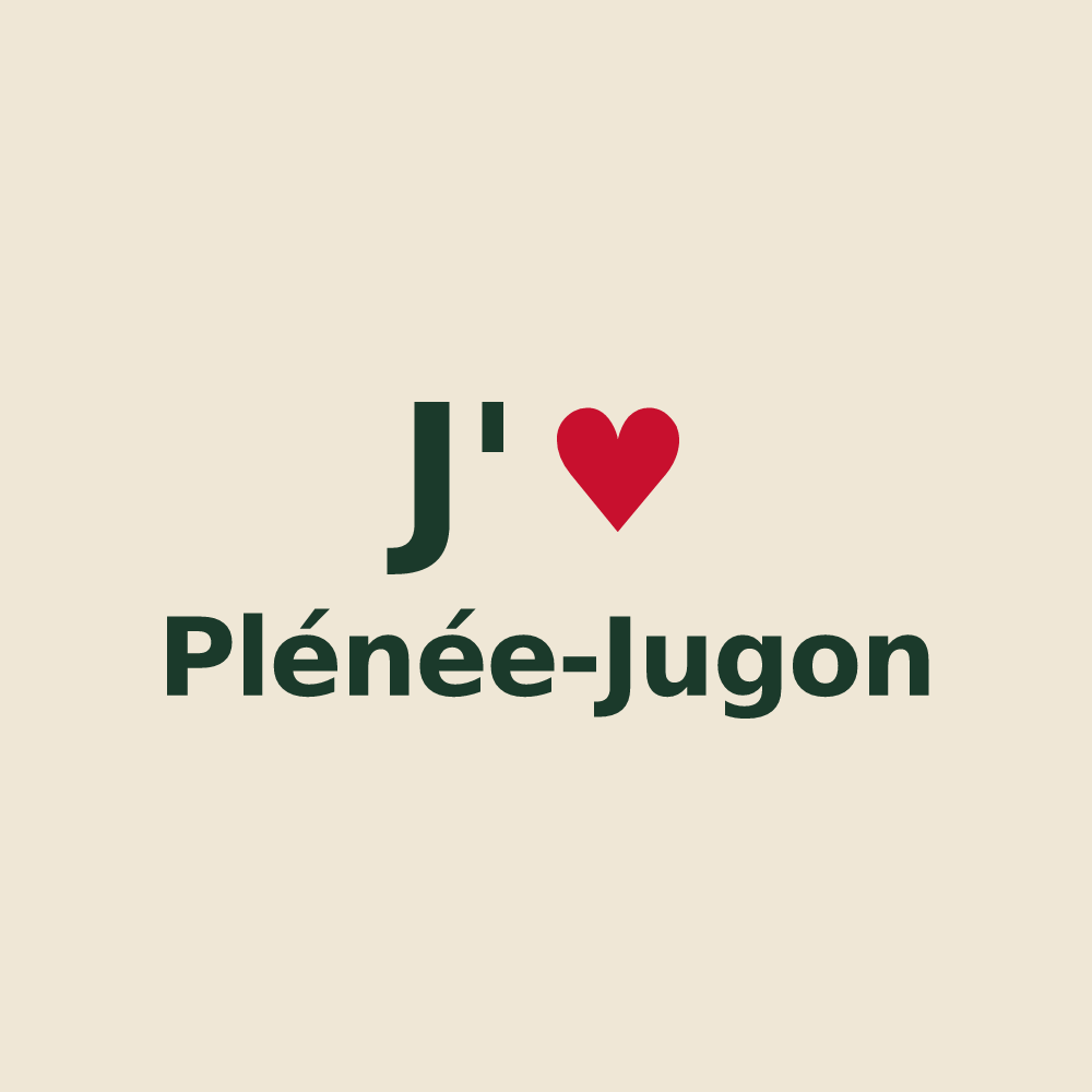 Tote bag personnalisé Plénée-Jugon — design J'aime Plénée-Jugon