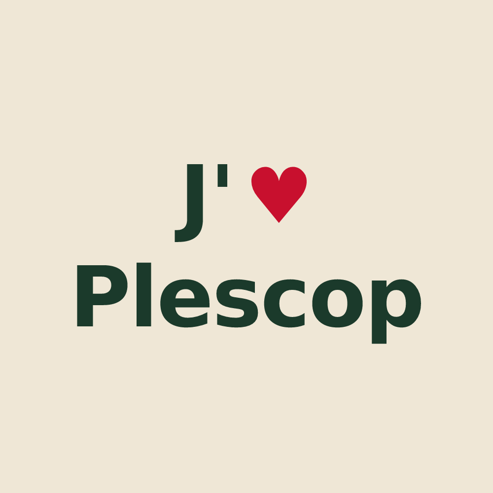 Tote bag personnalisé Plescop — design J'aime Plescop
