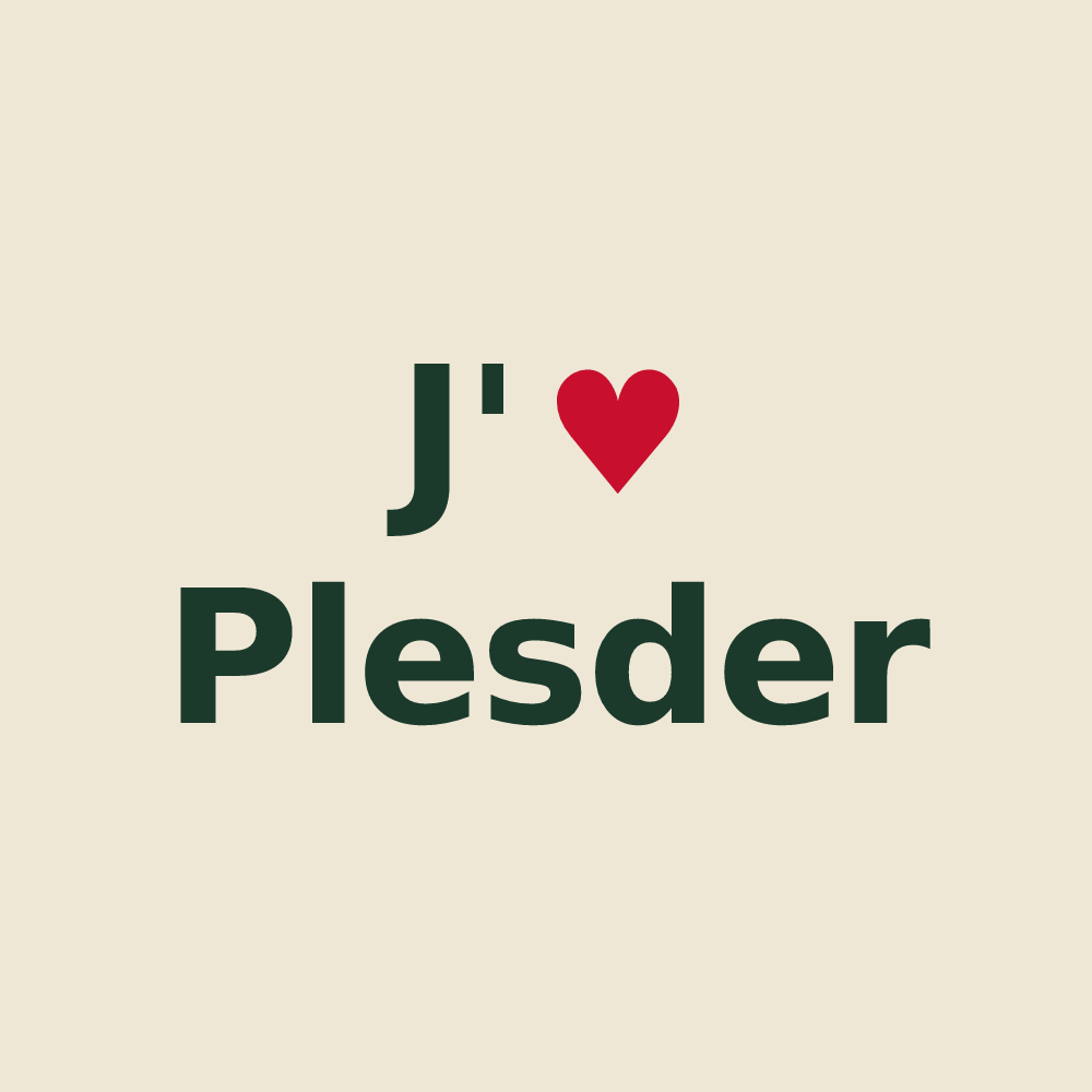 Tote bag personnalisé Plesder — design J'aime Plesder