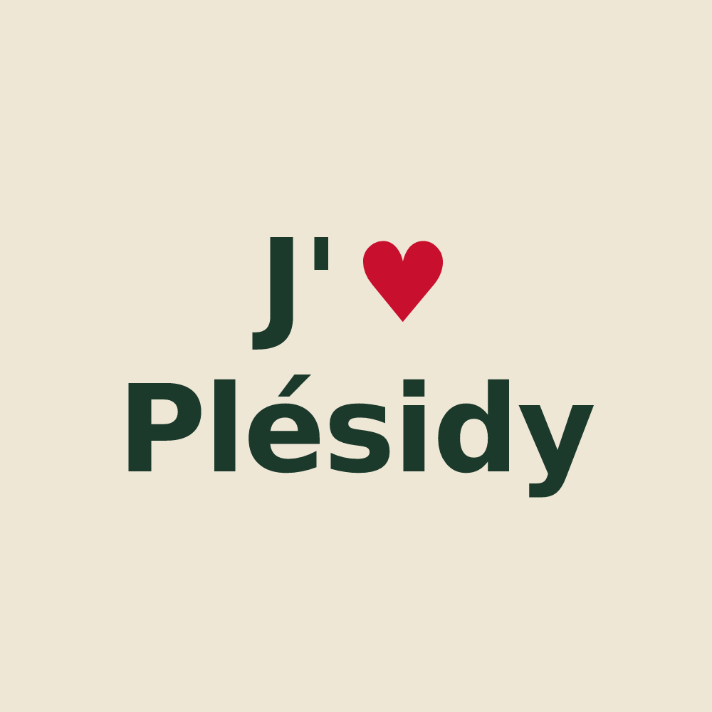 Tote bag personnalisé Plésidy — design J'aime Plésidy