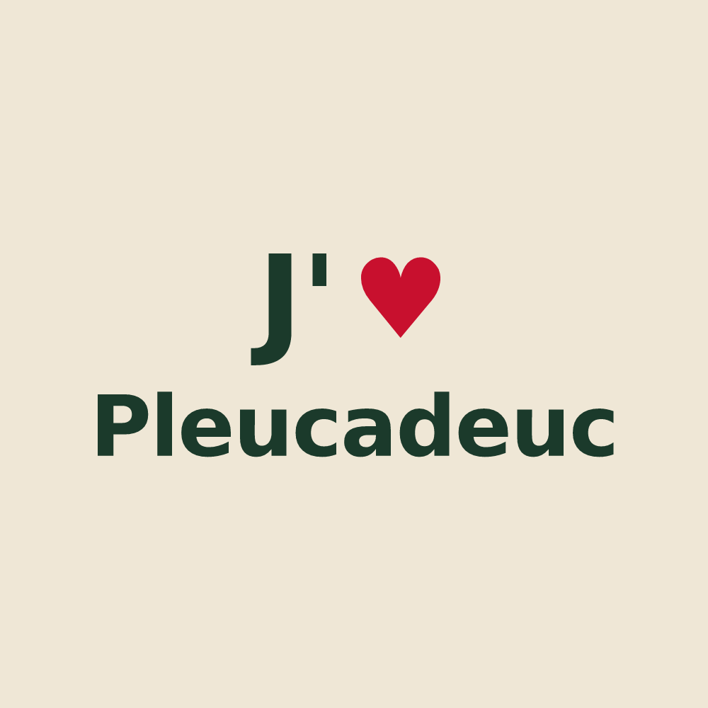 Tote bag personnalisé Pleucadeuc — design J'aime Pleucadeuc