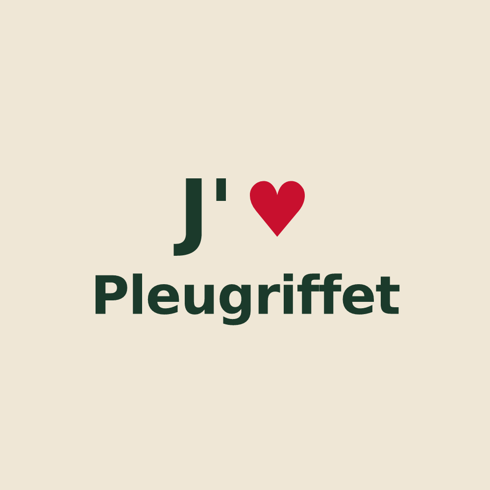 Tote bag personnalisé Pleugriffet — design J'aime Pleugriffet