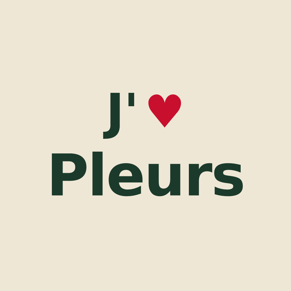 Tote bag personnalisé Pleurs — design J'aime Pleurs