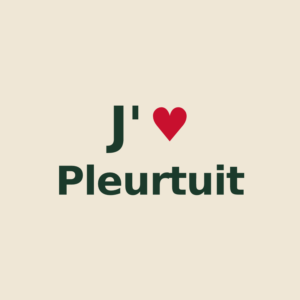 Tote bag personnalisé Pleurtuit — design J'aime Pleurtuit