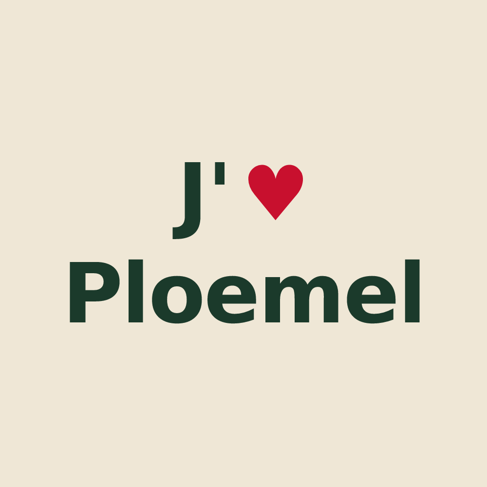 Tote bag personnalisé Ploemel — design J'aime Ploemel