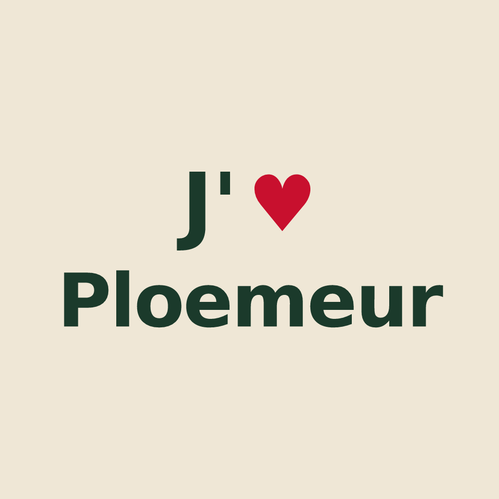 Tote bag personnalisé Ploemeur — design J'aime Ploemeur