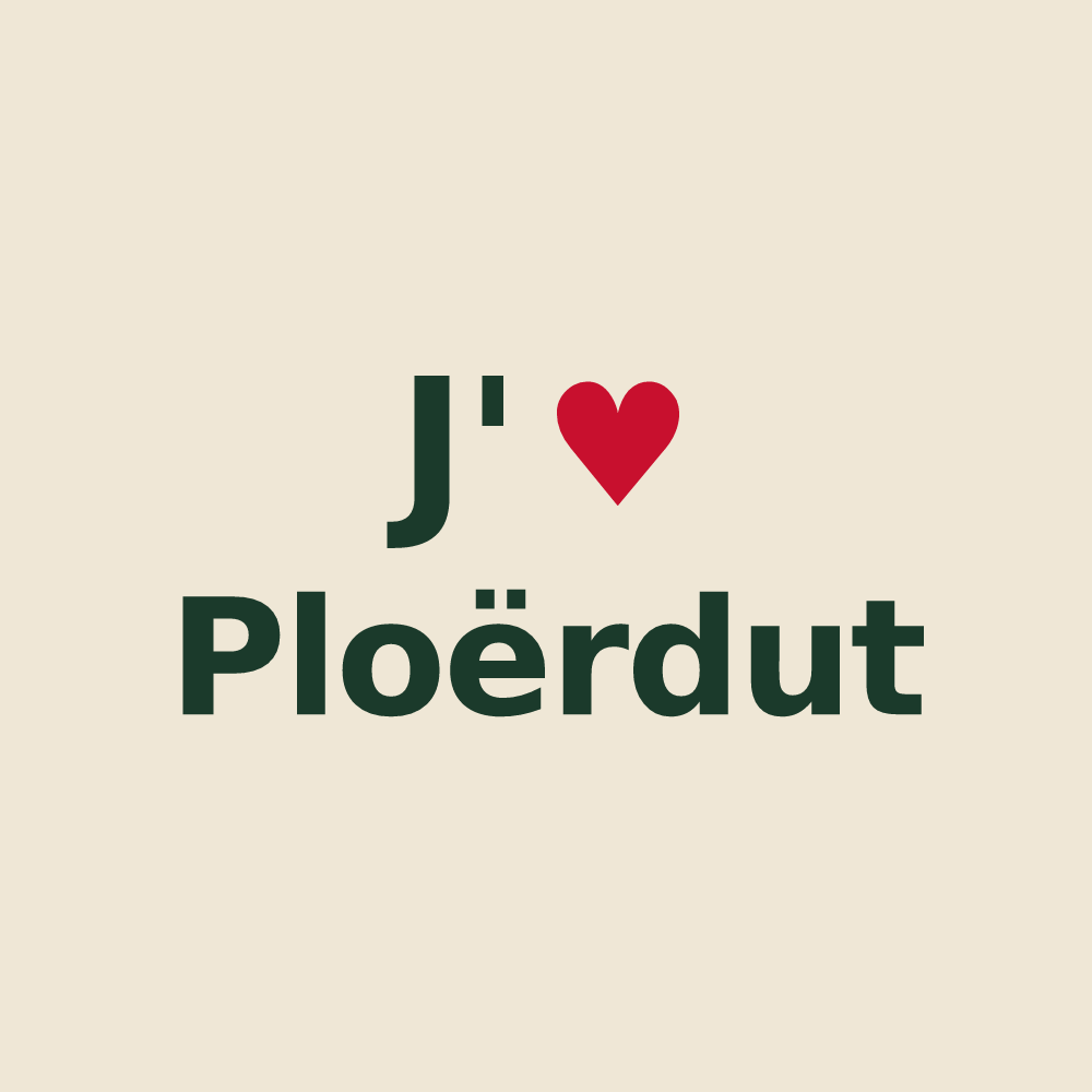 Tote bag personnalisé Ploërdut — design J'aime Ploërdut