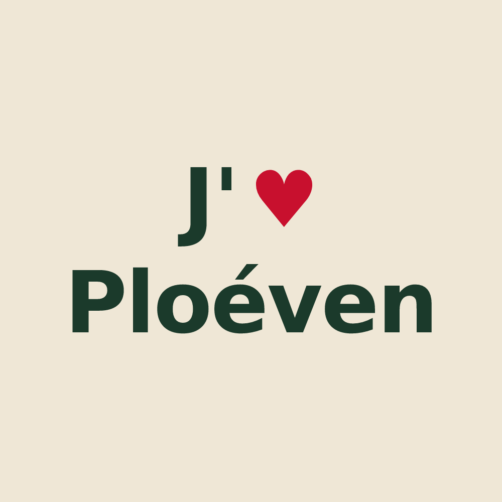 Tote bag personnalisé Ploéven — design J'aime Ploéven