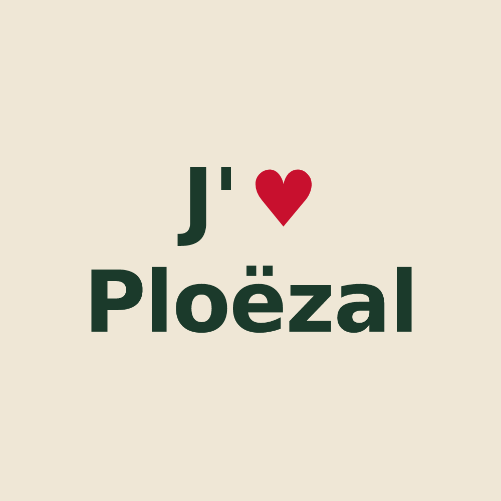 Tote bag personnalisé Ploëzal — design J'aime Ploëzal