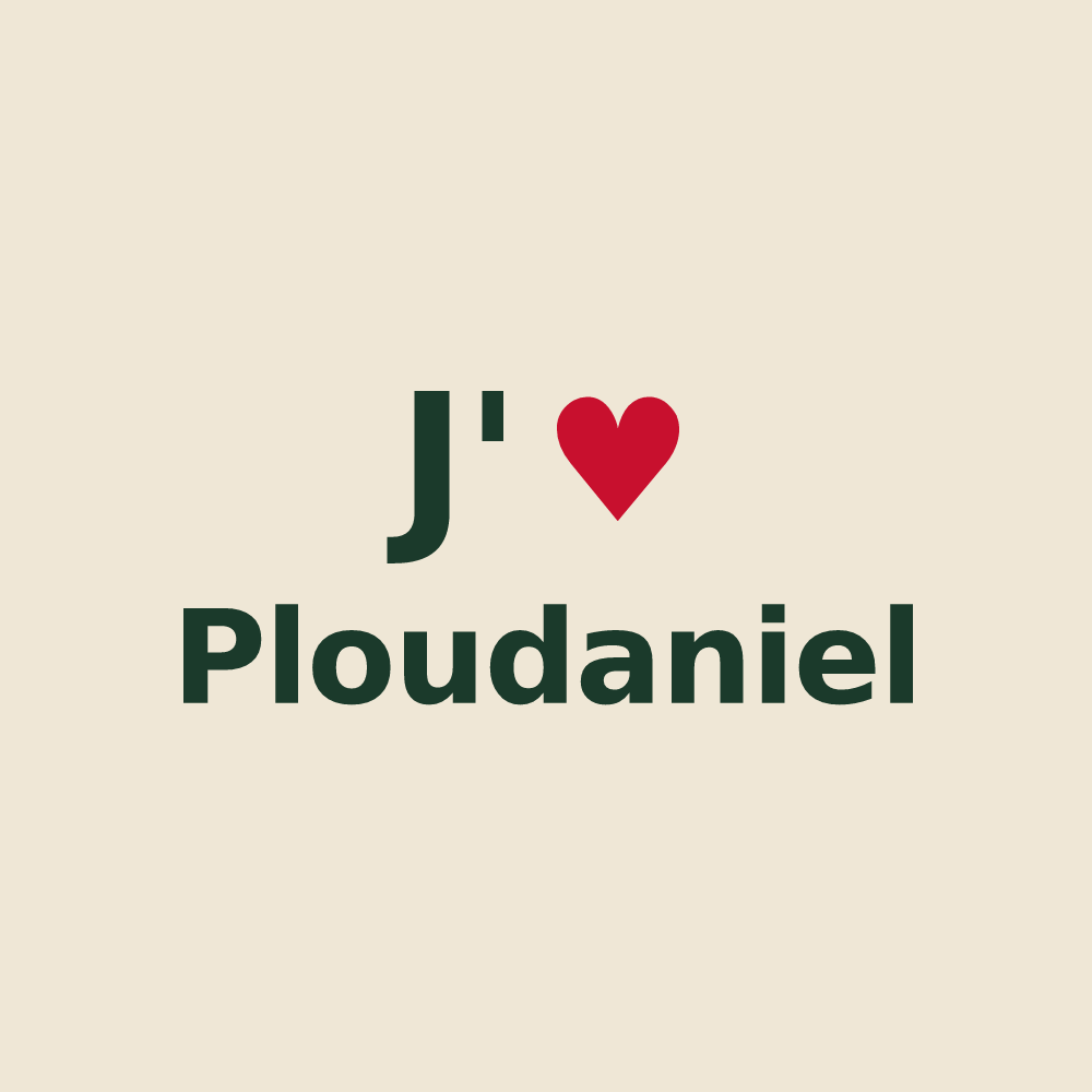 Tote bag personnalisé Ploudaniel — design J'aime Ploudaniel