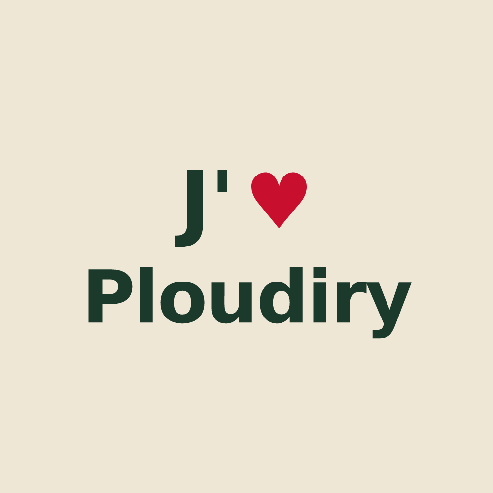 Tote bag personnalisé Ploudiry — design « J'aime Ploudiry » imprimé sur le tote bag