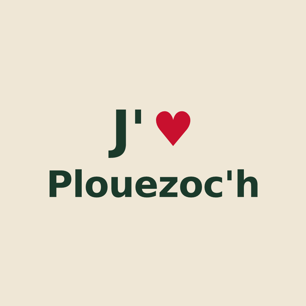 Tote bag personnalisé Plouezoc'h — design J'aime Plouezoc'h