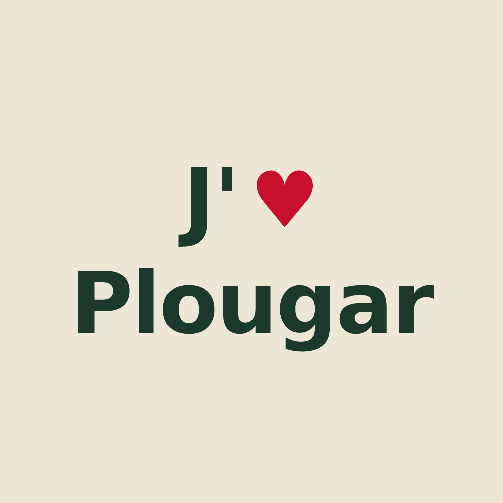 Tote bag personnalisé Plougar — design J'aime Plougar