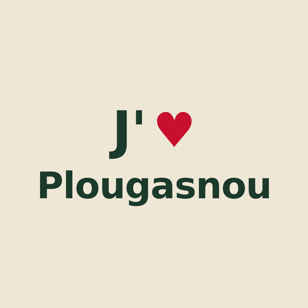Tote bag personnalisé Plougasnou — design J'aime Plougasnou