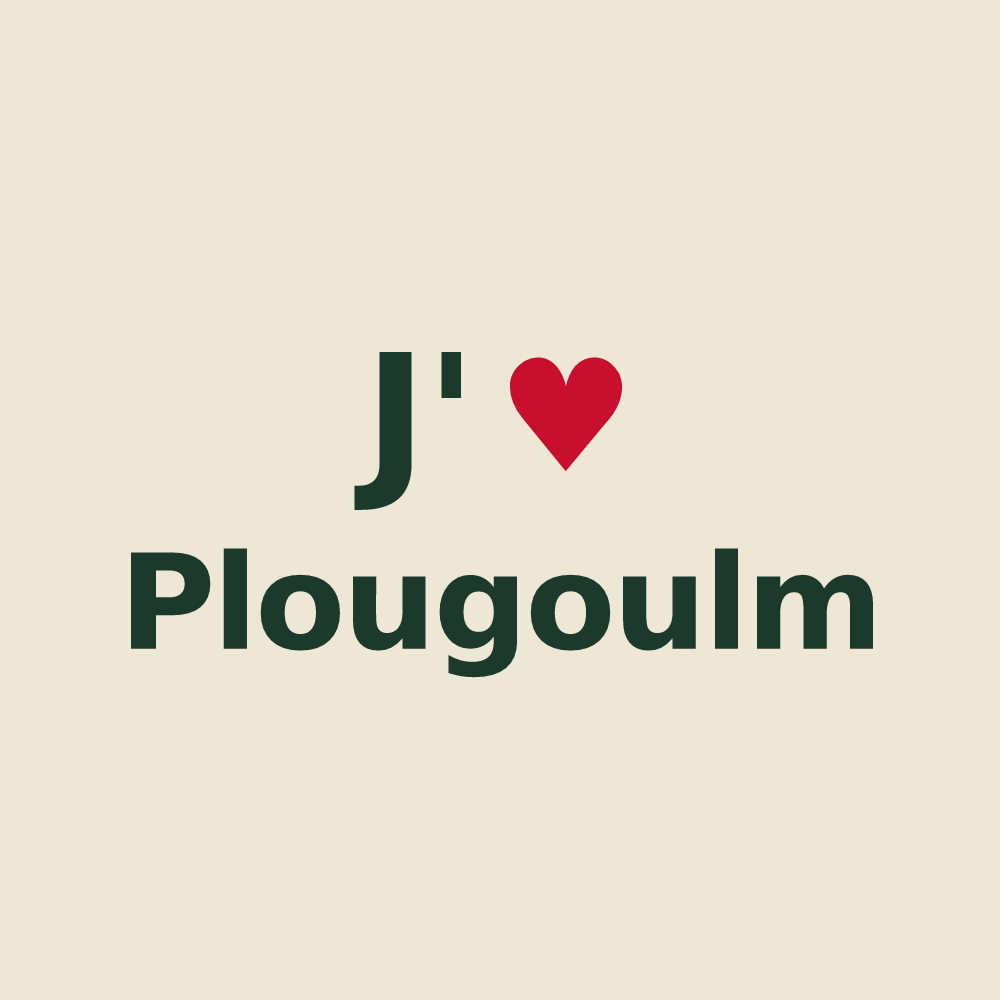 Tote bag personnalisé Plougoulm — design J'aime Plougoulm