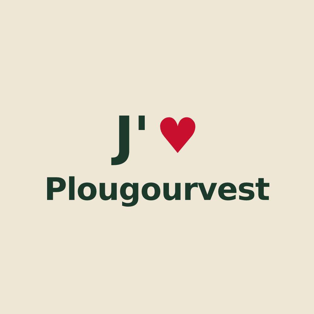 Tote bag personnalisé Plougourvest — design J'aime Plougourvest