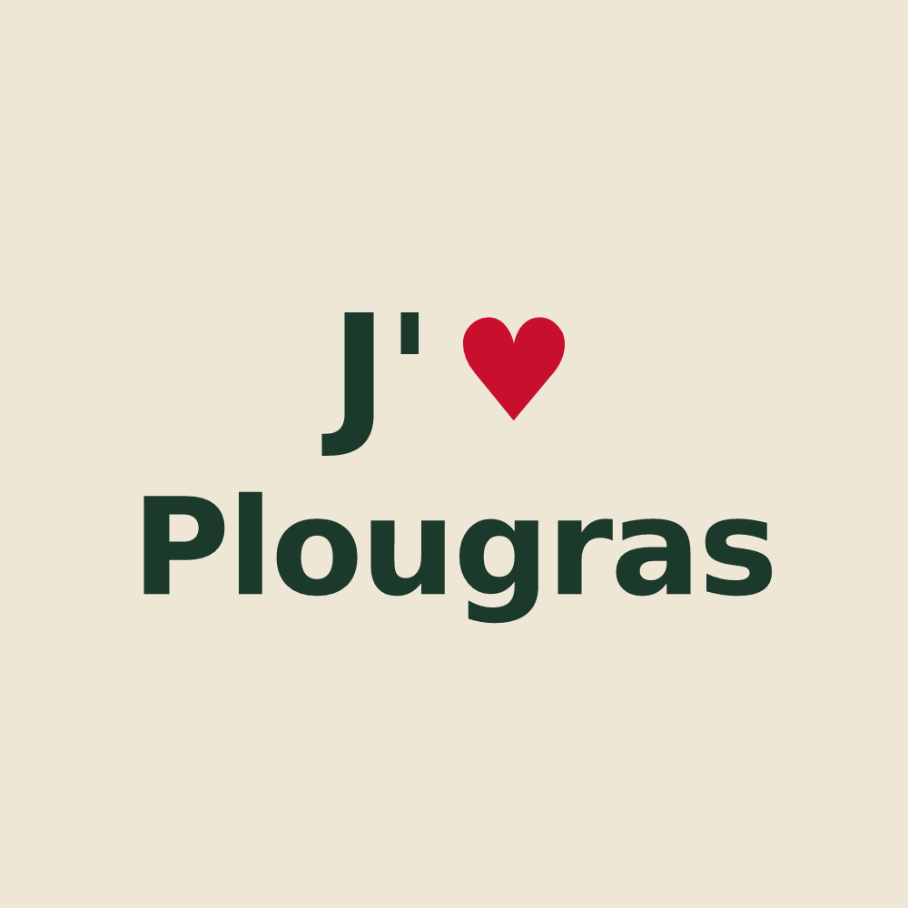 Tote bag personnalisé Plougras — design J'aime Plougras