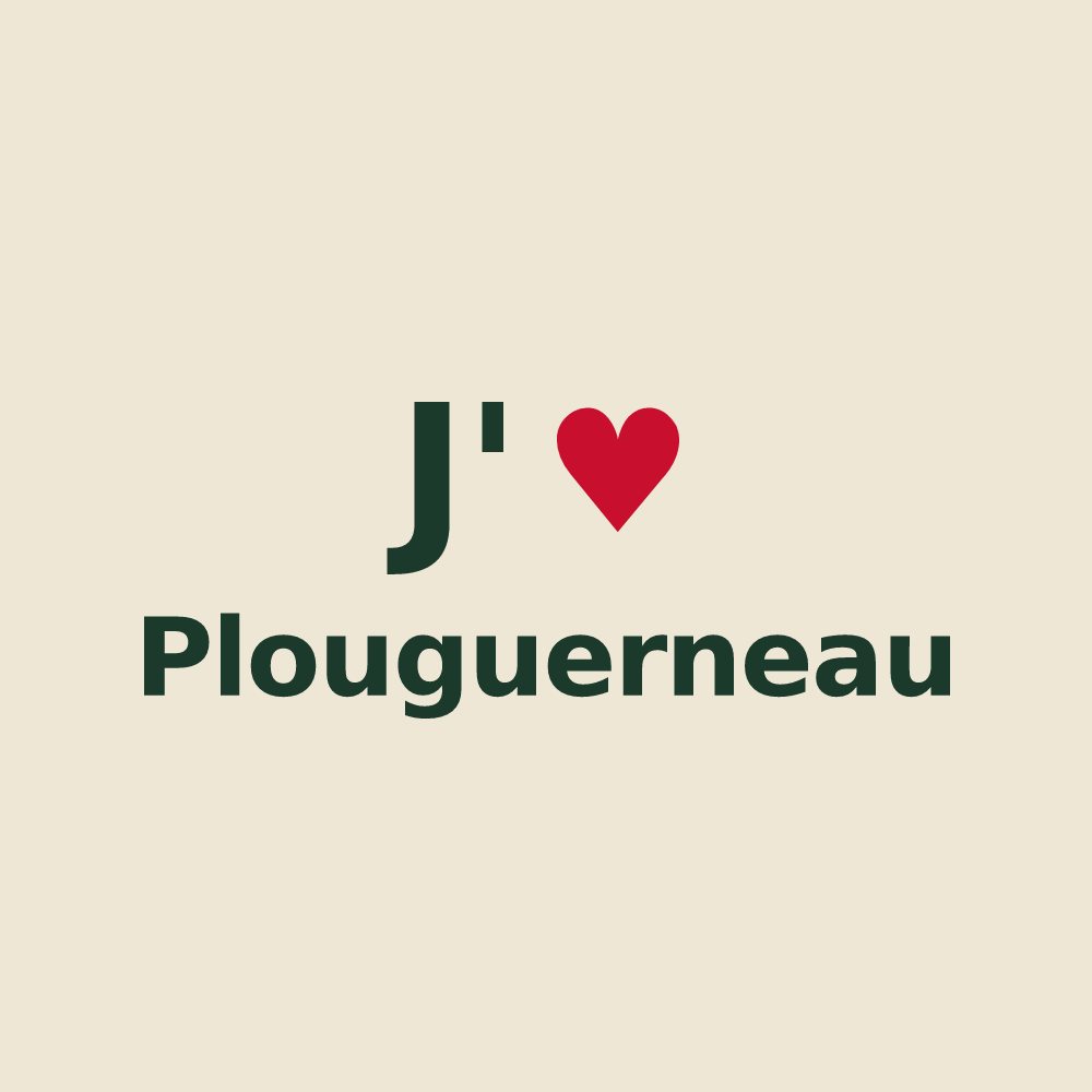 Tote bag personnalisé Plouguerneau — design « J'aime Plouguerneau » imprimé sur le tote bag