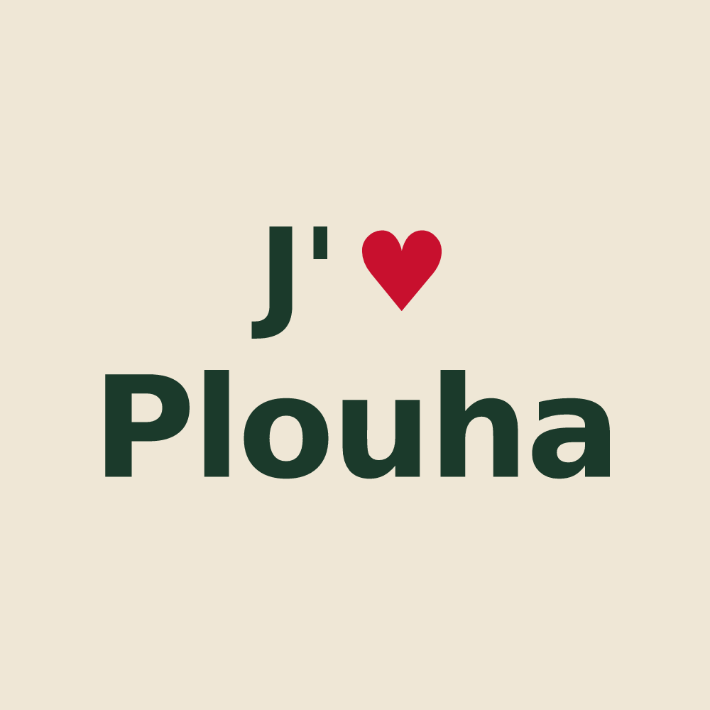 Tote bag personnalisé Plouha — design « J'aime Plouha » imprimé sur le tote bag