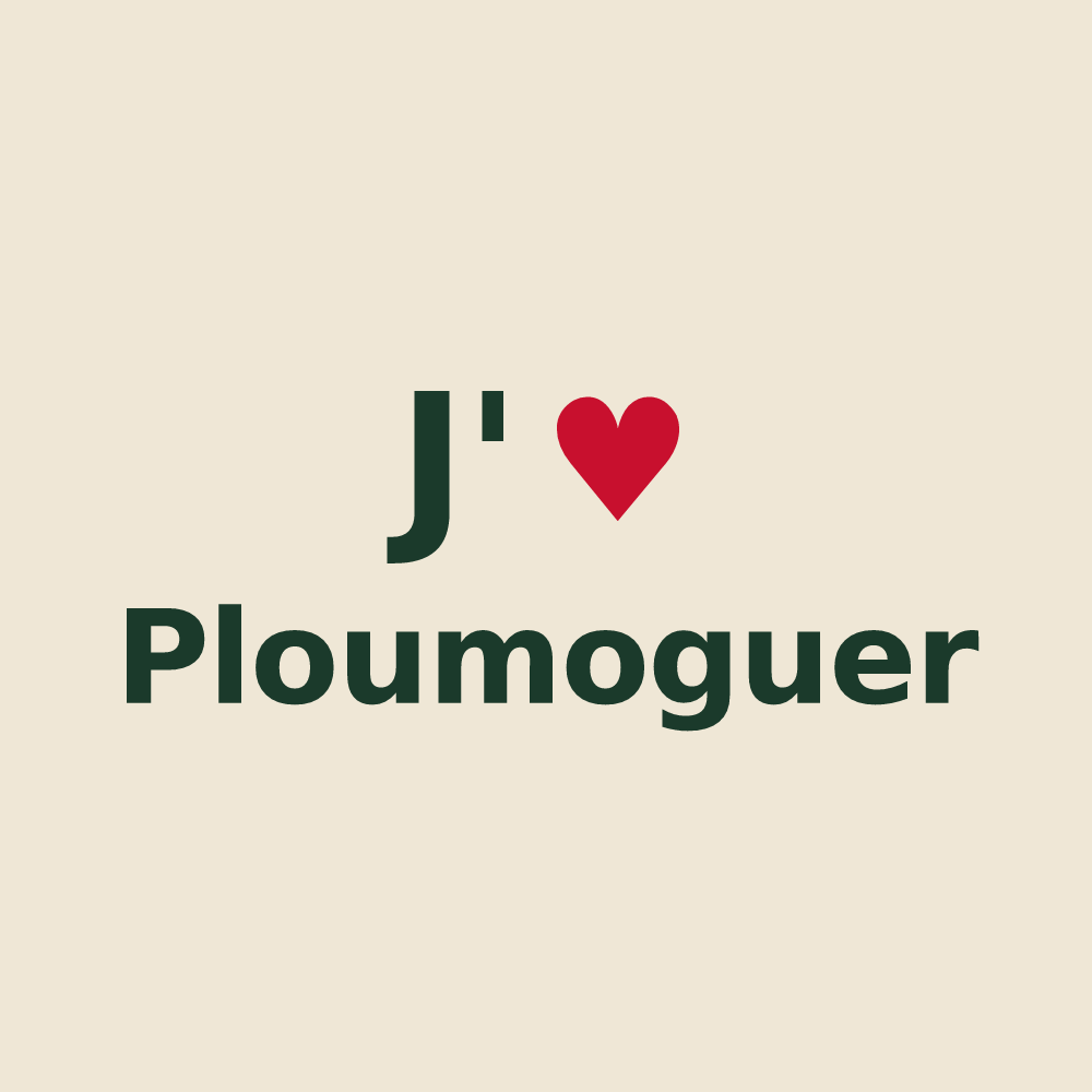 Tote bag personnalisé Ploumoguer — design J'aime Ploumoguer